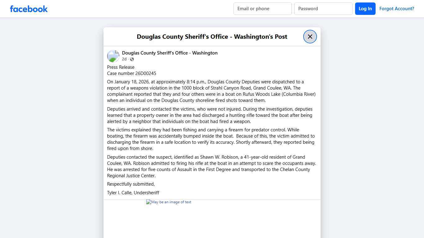 Press... - Douglas County Sheriff's Office - Washington Facebook